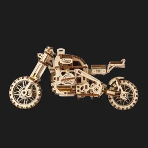 Дерев'яний 3D конструктор UGEARS Мотоцикл Scrambler UGR-10 з коляскою (70137)