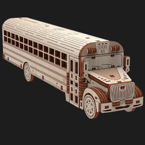 Деревянный 3D-конструктор Mr.Playwood Школьный автобус (10107)