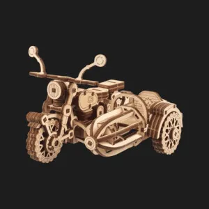 Деревянный 3D конструктор UGEARS Летающий мотоцикл Хагрида с коляской (70212)
