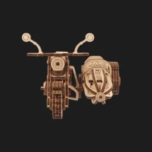 Деревянный 3D конструктор UGEARS Летающий мотоцикл Хагрида с коляской (70212)