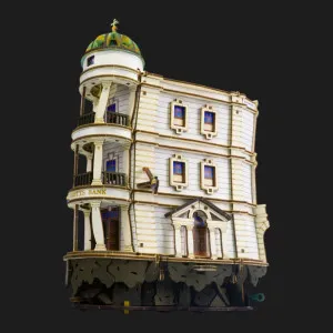 Деревянный 3D конструктор UGEARS Марбл-трасса Банк Гринготтс (70276)