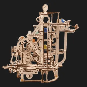 Деревянный 3D конструктор UGEARS Марбл-трасса Спиральный подъёмник (70177)