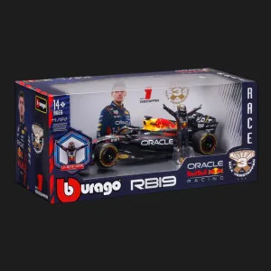 Автомодель с фигуркой Bburago Race — Red Bull Racing RB19 в ассортименте (1:24) (18-28036)