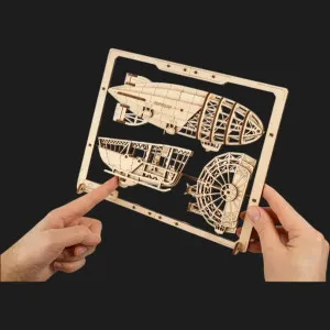 Деревянный 3D-конструктор UGEARS Цеппелин 2.5D Пазл (70208)