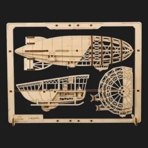 Деревянный 3D-конструктор UGEARS Цеппелин 2.5D Пазл (70208)