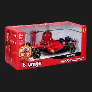 Автомодель с фигуркой Bburago Race — Ferrari SF-23 в ассортименте (1:24) (18-26809)