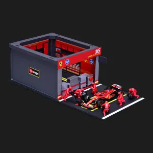 Игровой набор Bburago Pit Pass Ferrari SF-24 (1:43) (18-36862 (#16))