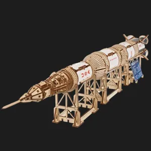 Деревянный 3D-конструктор UGEARS NASA Сатурн-5 (70257)