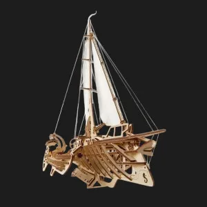 Деревянный 3D конструктор UGEARS Тримаран Мерихобус (70059)