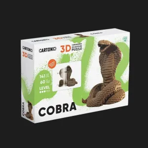 Картонный 3D-пазл-конструктор Cartonic Кобра (Cobra) (CARTCOBRA)