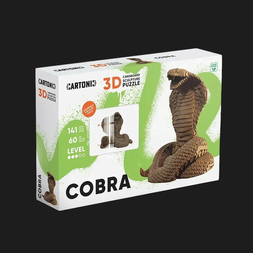 Картонний 3D пазл-конструктор Cartonic Кобра (Cobra) (CARTCOBRA)
