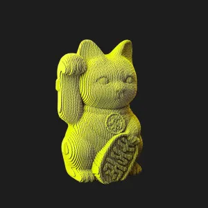 Картонный 3D пазл-конструктор Cartonic Счастливый котик (Lucky cat) (CARTLUCK)