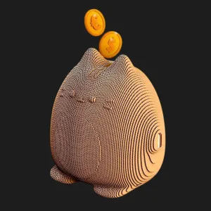 Картонный 3D пазл-конструктор Cartonic Милый Кот копилка (Cute cat money bank) (CARTCUTE)
