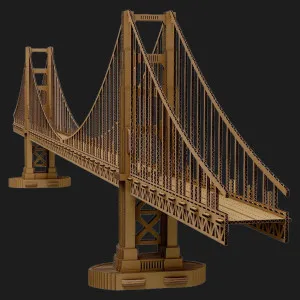 Картонный 3D-пазл-конструктор Cartonic Мост Золотые Ворота (Golden Gate Bridge) (CARTGGB)