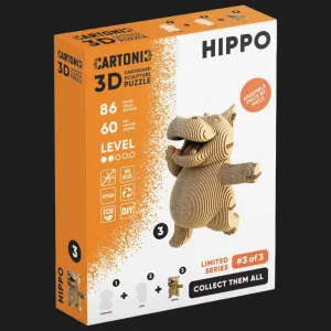 Картонный 3D пазл-конструктор Cartonic Бегемот (Collectible Hippo) (CCARTHIPO)