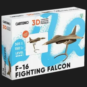 Картонный 3D-пазл-конструктор Cartonic Самолет F16 (F-16 Fighting Falcon) (CARTF16)