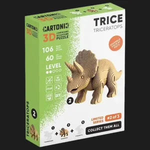 Картонный 3D пазл-конструктор Cartonic Трицератопс (Collectible Triceratops) (CCARTTRIC)