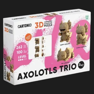 Картонный 3D пазл-конструктор Cartonic Трио Аксолотлов (Axolotls trio) (CARTTRIOAXOL)