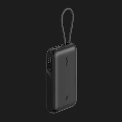 Зарядний пристрій Power Bank Belkin 10000мАh, 45W, з інтегрованим кабелем USB-C (Black) в Чернігові