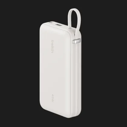 Зарядний пристрій Power Bank Belkin 20000мАh, 45W, з інтегрованим кабелем USB-C (Sand) в Чернігові