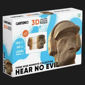 Картонный 3D-пазл-конструктор Cartonic Три мудрые обезьяны. Не слышать зла (Three Wise Monkeys. Hear No Evil) (CARTHEAR)