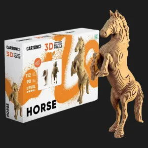 Картонный 3D-пазл-конструктор Cartonic Лошадь (Horse) (CARTHORSE)