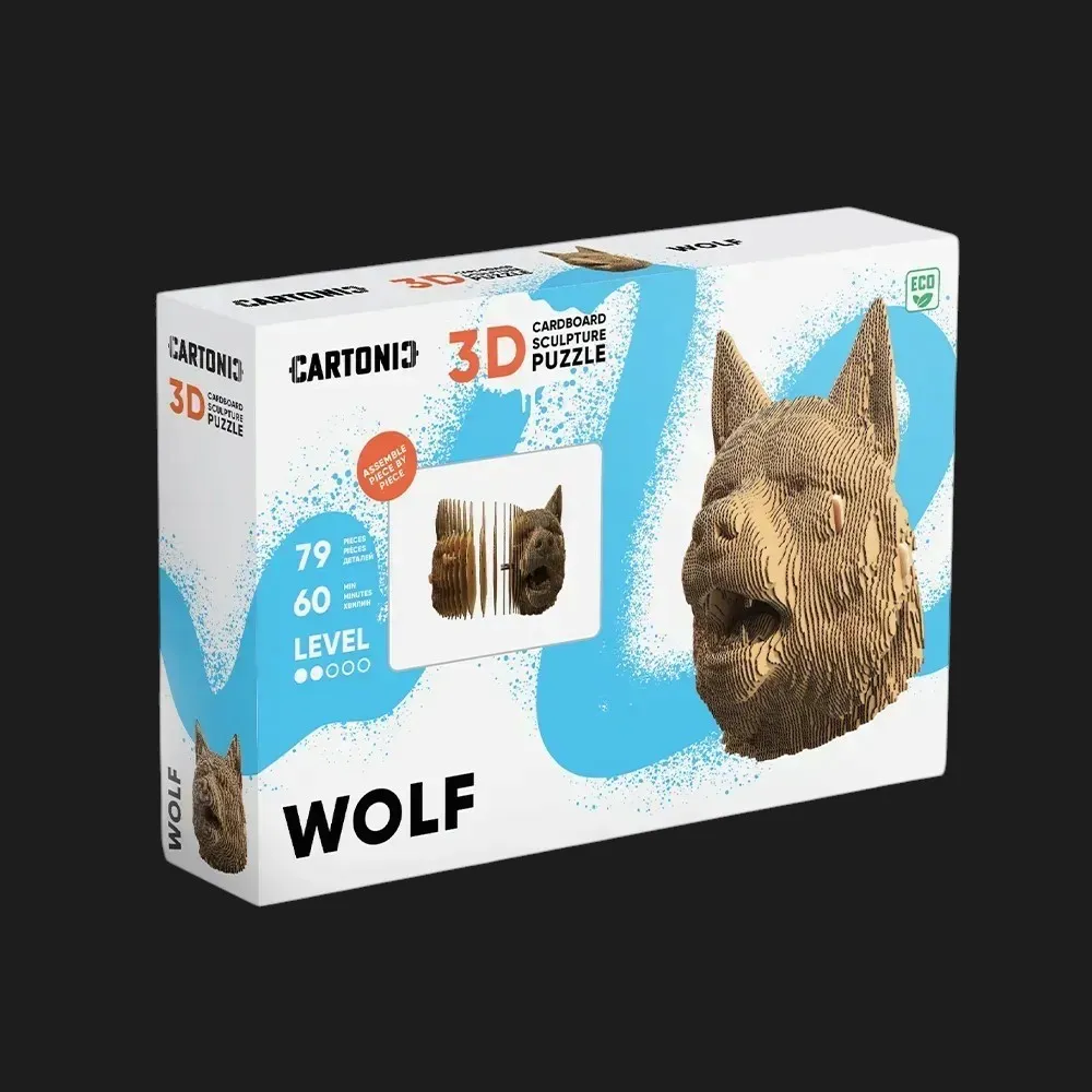 Картонний 3D пазл-конструктор Cartonic Вовк (Wolf) (CARTWOLF)
