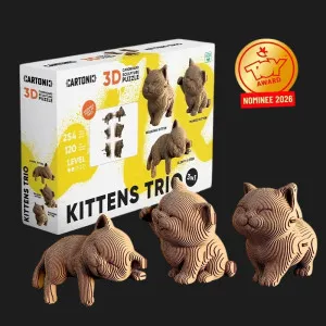 Картонный 3D пазл-конструктор Cartonic Три Котенка (Kittens trio) (CARTKITTENS)