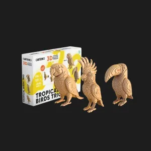 Картонный 3D пазл-конструктор Cartonic Трио тропических птиц (Tropical birds trio) (CARTTRIOBIRDS)