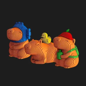 Картонный 3D пазл-конструктор Cartonic Трио капибар (Capybara Trio) (CARTCAPYTRIO)