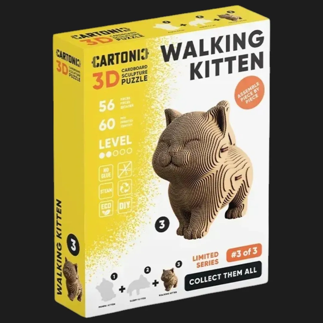 Картонний 3D пазл-конструктор Cartonic Walking kitten (CARTMNWALK)
