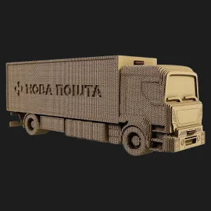 Картонный 3D-пазл-конструктор Cartonic Грузовик Новой почты (Nova post truck) (CARTNPTRU)