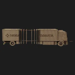 Картонный 3D-пазл-конструктор Cartonic Грузовик Новой почты (Nova post truck) (CARTNPTRU)