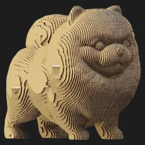 Картонный 3D-пазл-конструктор Cartonic Померанский шпиц (Pomeranian spitz) (CARTSPITS)