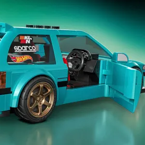 Коллекционная машинка-конструктор Mattel Brick Shop Speed ​​— Honda Custom 90 Civic EF (JHF62) (Blue)