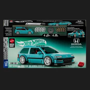 Коллекционная машинка-конструктор Mattel Brick Shop Speed ​​— Honda Custom 90 Civic EF (JHF62) (Blue)