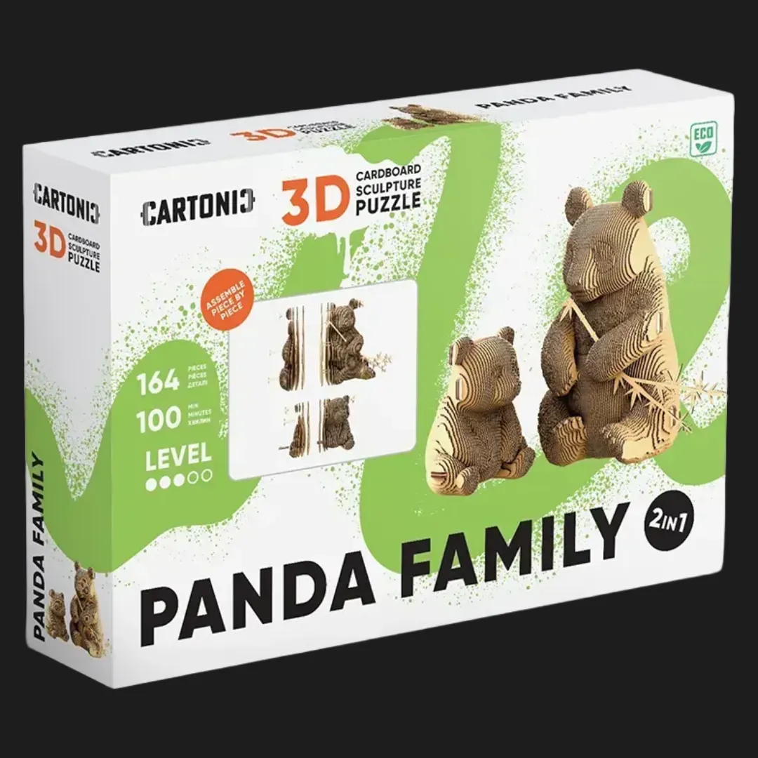 Картонний 3D пазл-конструктор Cartonic Сімейка Панд (Panda family) (CARTPANDAFAM)