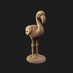 Картонный 3D-пазл-конструктор Cartonic Фламинго (Flamingo) (CARTFLAM)