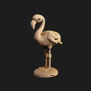 Картонный 3D-пазл-конструктор Cartonic Фламинго (Flamingo) (CARTFLAM)