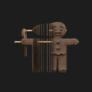 Картонный 3D-пазл-конструктор Cartonic Пряничный человечек и Снеговик (Gingerbread man and snowman) (CARTGINGER)
