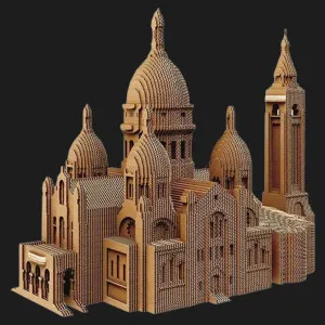 Картонний 3D пазл-конструктор Cartonic Базиліка Сакре-Кер (Париж) (Sacré-Coeur Basilica) (CARTSACRE)