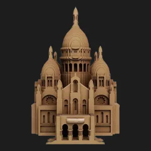 Картонний 3D пазл-конструктор Cartonic Базиліка Сакре-Кер (Париж) (Sacré-Coeur Basilica) (CARTSACRE)