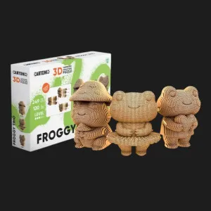 Картонный 3D-пазл-конструктор Cartonic Лягушачье трио (Froggy trio) (CARTTRIOFROG)