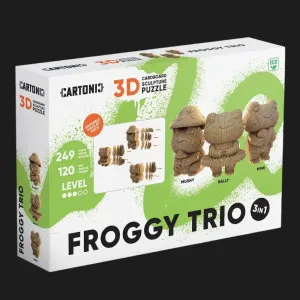 Картонный 3D-пазл-конструктор Cartonic Лягушачье трио (Froggy trio) (CARTTRIOFROG)