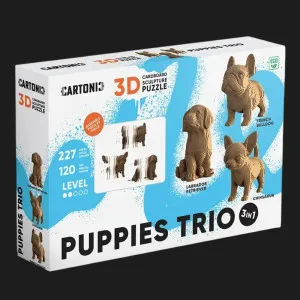 Картонный 3D-пазл-конструктор Cartonic Три щенка (Puppies trio) (CARTPUPPIES)