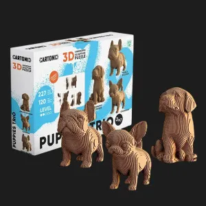 Картонный 3D-пазл-конструктор Cartonic Три щенка (Puppies trio) (CARTPUPPIES)