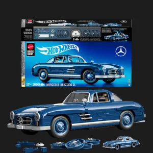 Коллекционная машинка-конструктор Mattel Brick Shop Elite ​​— Mercedez-Benz 300 SL (HWW25) (Blue)