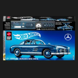 Коллекционная машинка-конструктор Mattel Brick Shop Elite ​​— Mercedez-Benz 300 SL (HWW25) (Blue)