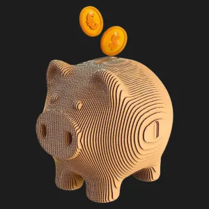 Картонный 3D-пазл-конструктор Cartonic Свинка-копилка (Piggy money bank) (CARTPIGGY)