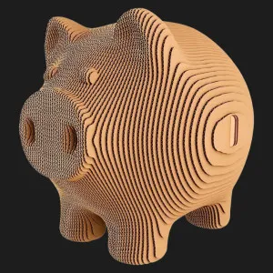 Картонный 3D-пазл-конструктор Cartonic Свинка-копилка (Piggy money bank) (CARTPIGGY)